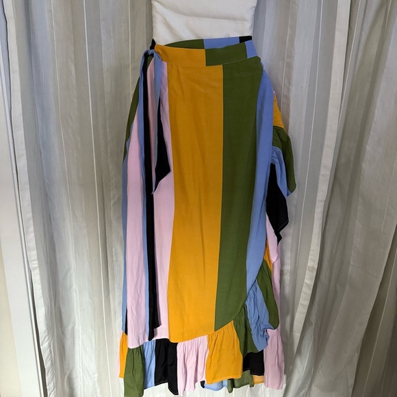 Anthropologie Dolan Mae Wrap Midi Skirt NWT – Colorblock Boho Chic XS - Picture 4 of 9